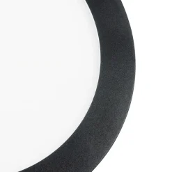 QAZQA Plafonnière zwart 22,5 cm rond incl. LED 3-staps dimbaar - Steve