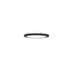 QAZQA Plafonnière zwart 22,5 cm rond incl. LED 3-staps dimbaar - Steve