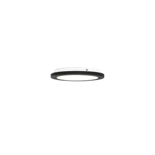 QAZQA Plafonnière zwart 22,5 cm rond incl. LED 3-staps dimbaar - Steve