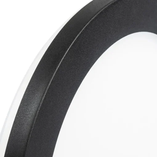 QAZQA Plafonnière zwart 22,5 cm rond incl. LED 3-staps dimbaar - Steve