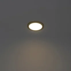 QAZQA Plafonnière zwart 22,5 cm rond incl. LED 3-staps dimbaar - Steve