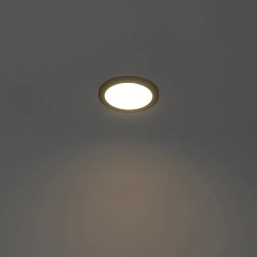 QAZQA Plafonnière zwart 22,5 cm rond incl. LED 3-staps dimbaar - Steve