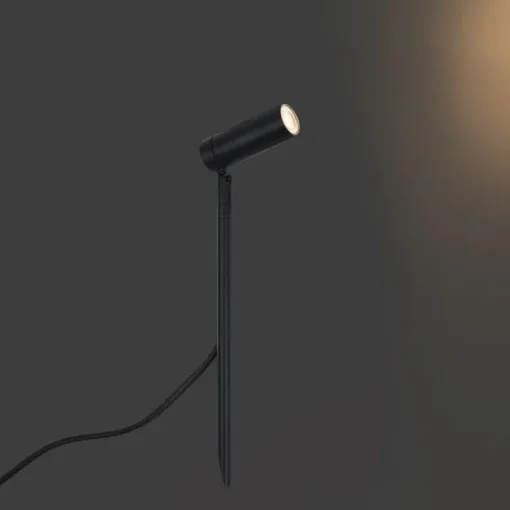 QAZQA Prikspot zwart 40cm incl. LED verstelbaar IP65 incl. snoer en stekker - Carl