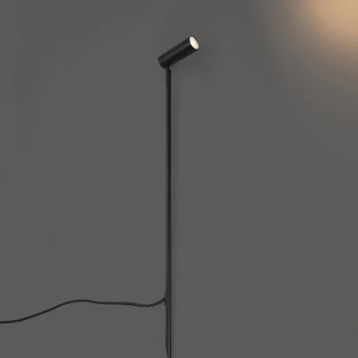 QAZQA Prikspot zwart 80cm incl. LED verstelbaar IP65 incl. snoer en stekker - Carl
