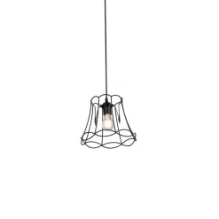 QAZQA Retro hanglamp zwart 25 cm - Granny Frame