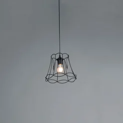 QAZQA Retro hanglamp zwart 25 cm - Granny Frame