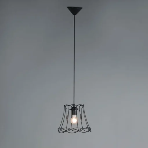 QAZQA Retro hanglamp zwart 25 cm - Granny Frame