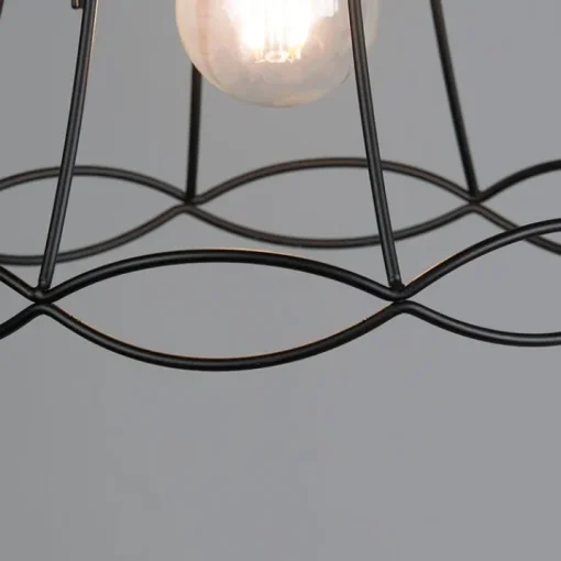 QAZQA Retro hanglamp zwart 25 cm - Granny Frame