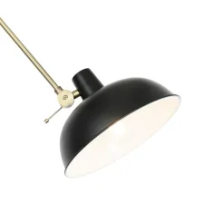 QAZQA Retro plafondlamp zwart met brons - Milou