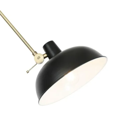 QAZQA Retro plafondlamp zwart met brons - Milou