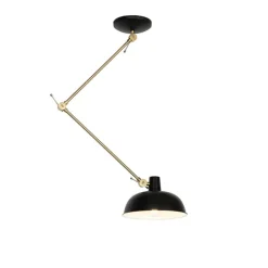 QAZQA Retro plafondlamp zwart met brons - Milou
