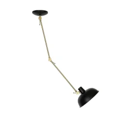 QAZQA Retro plafondlamp zwart met brons - Milou