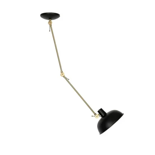 QAZQA Retro plafondlamp zwart met brons - Milou