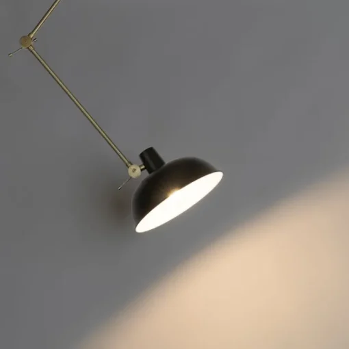 QAZQA Retro plafondlamp zwart met brons - Milou