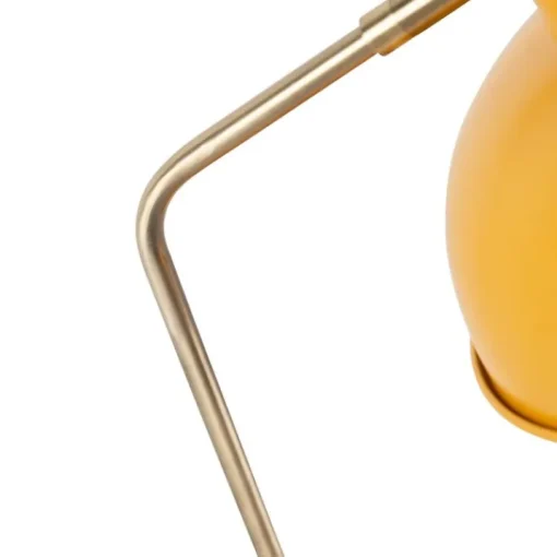 QAZQA Retro tafellamp geel met brons - Milou