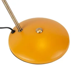 QAZQA Retro tafellamp geel met brons - Milou
