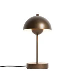 QAZQA Retro tafellamp mushroom donkerbrons - Magnax Mini