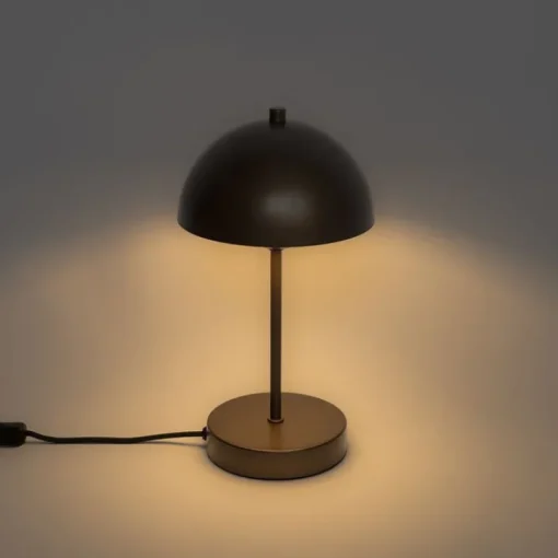 QAZQA Retro tafellamp mushroom donkerbrons - Magnax Mini