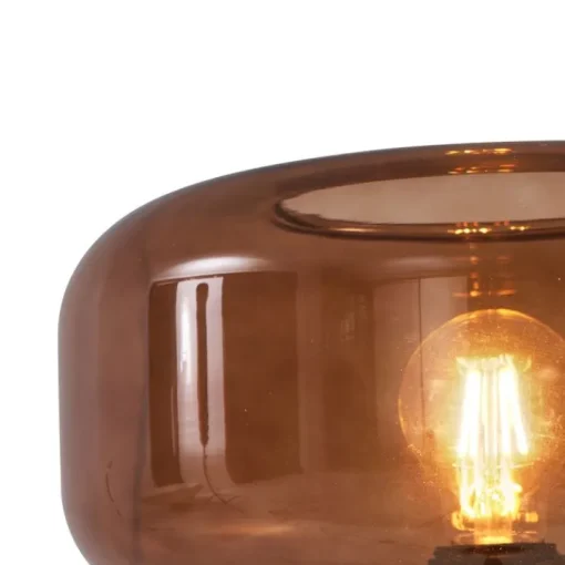 QAZQA Retro vloerlamp zwart met brons glas - Bizle