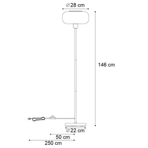 QAZQA Retro vloerlamp zwart met brons glas - Bizle