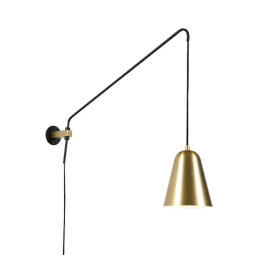 QAZQA Retro wandlamp goud/messing met kap - Demi