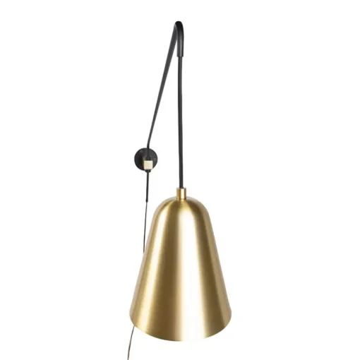 QAZQA Retro wandlamp goud/messing met kap - Demi