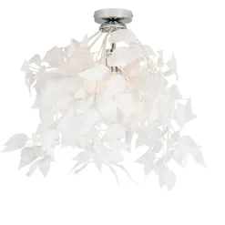 Trio Leuchten Romantische plafondlamp wit met blaadjes - Feder