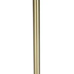 QAZQA Romantische vloerlamp messing met roze kap 40 cm - Simplo