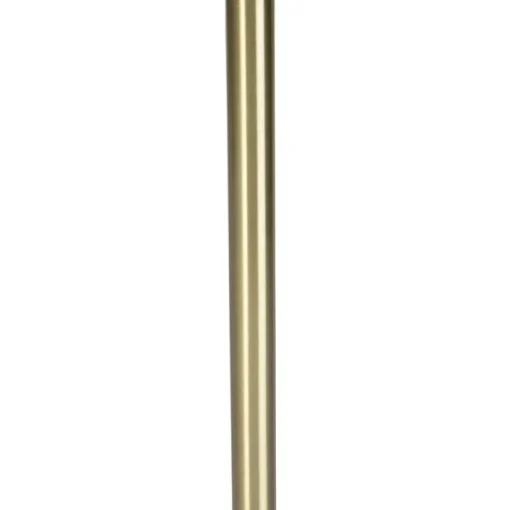 QAZQA Romantische vloerlamp messing met roze kap 40 cm - Simplo