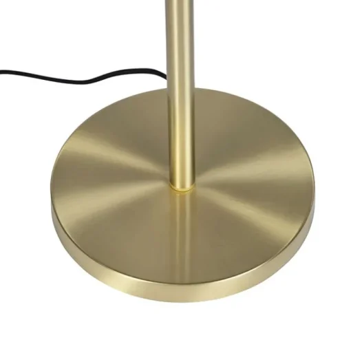 QAZQA Romantische vloerlamp messing met roze kap 40 cm - Simplo