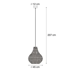QAZQA Scandinavische hanglamp bruin 45cm - Lina Natural