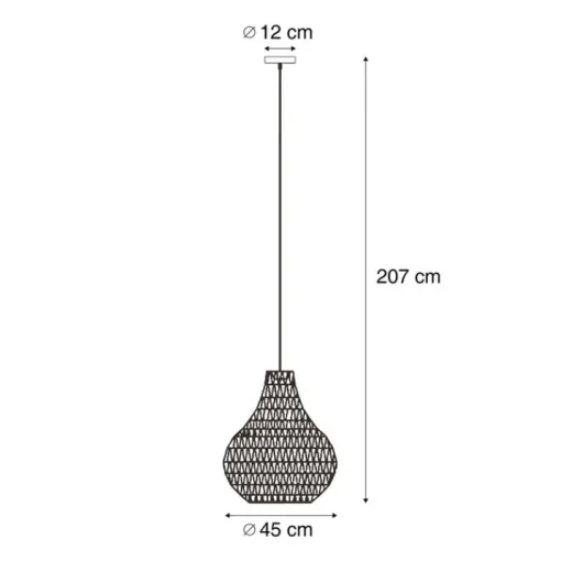 QAZQA Scandinavische hanglamp bruin 45cm - Lina Natural