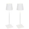 QAZQA Set van 2 buiten tafellamp wit incl. LED en dimmer oplaadbaar - Janet