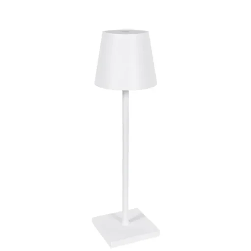 QAZQA Set van 2 buiten tafellamp wit incl. LED en dimmer oplaadbaar - Janet