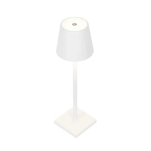 QAZQA Set van 2 buiten tafellamp wit incl. LED en dimmer oplaadbaar - Janet