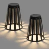 QAZQA Set van 2 buiten tafellampen zwart incl. LED 3-staps dimbaar solar en oplaadbaar - Penny