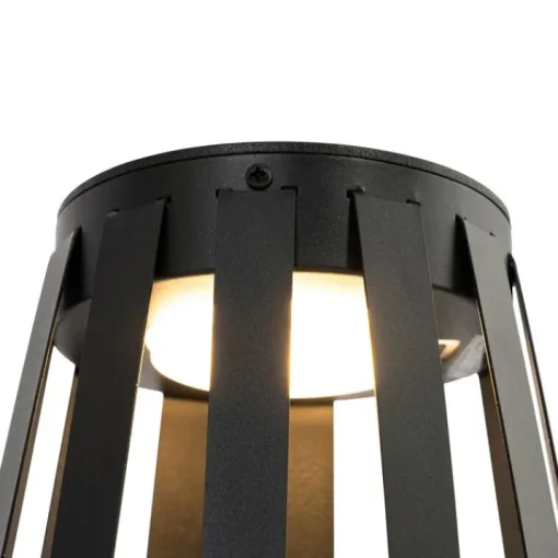 QAZQA Set van 2 buiten tafellampen zwart incl. LED 3-staps dimbaar solar en oplaadbaar - Penny