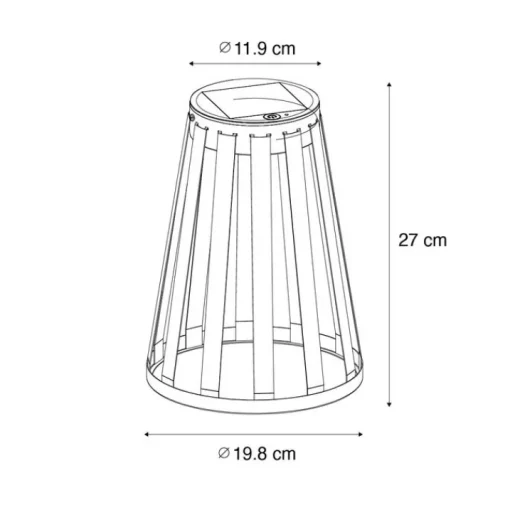 QAZQA Set van 2 buiten tafellampen zwart incl. LED 3-staps dimbaar solar en oplaadbaar - Penny