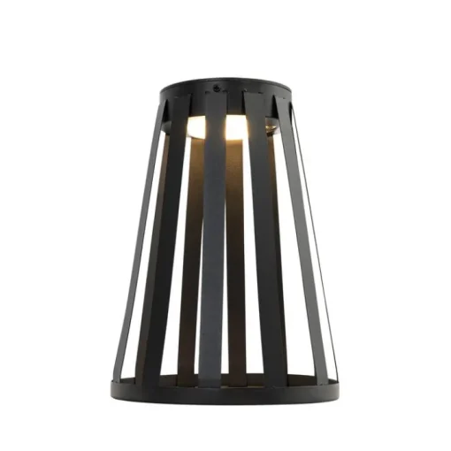 QAZQA Set van 2 buiten tafellampen zwart incl. LED 3-staps dimbaar solar en oplaadbaar - Penny