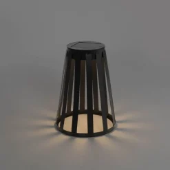 QAZQA Set van 2 buiten tafellampen zwart incl. LED 3-staps dimbaar solar en oplaadbaar - Penny
