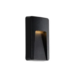 QAZQA Set van 2 buiten wandlampen zwart rechthoekig incl. LED IP65 - Gem