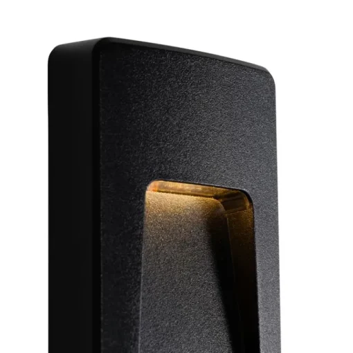 QAZQA Set van 2 buiten wandlampen zwart rechthoekig incl. LED IP65 - Gem