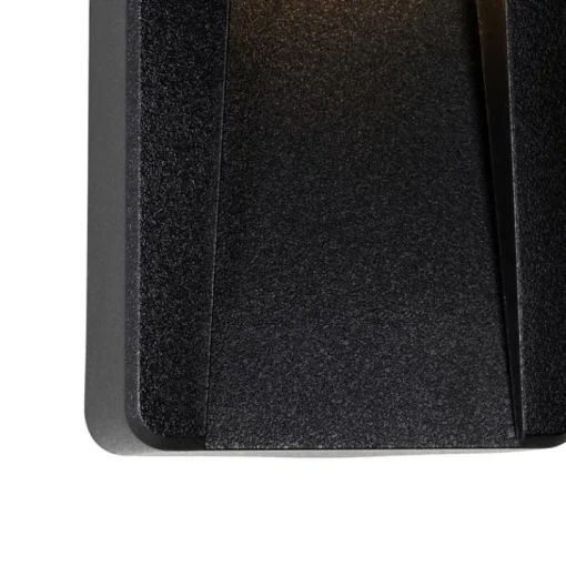 QAZQA Set van 2 buiten wandlampen zwart rechthoekig incl. LED IP65 - Gem