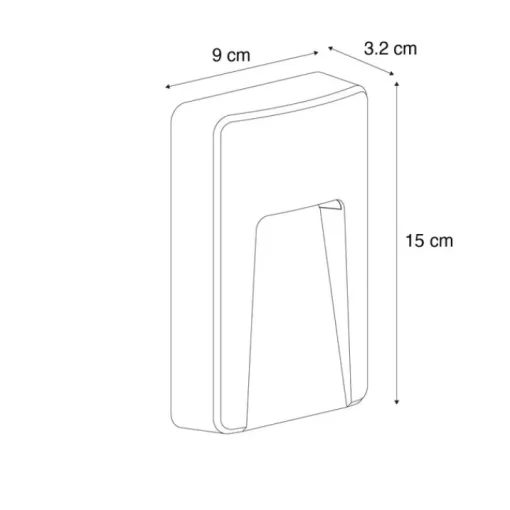 QAZQA Set van 2 buiten wandlampen zwart rechthoekig incl. LED IP65 - Gem