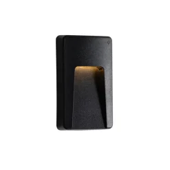 QAZQA Set van 2 buiten wandlampen zwart rechthoekig incl. LED IP65 - Gem