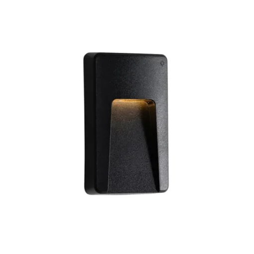 QAZQA Set van 2 buiten wandlampen zwart rechthoekig incl. LED IP65 - Gem