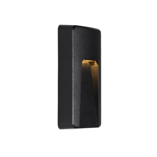 QAZQA Set van 2 buiten wandlampen zwart rechthoekig incl. LED IP65 - Gem