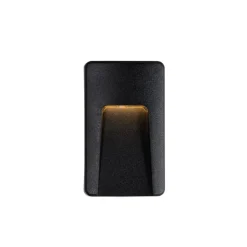 QAZQA Set van 2 buiten wandlampen zwart rechthoekig incl. LED IP65 - Gem