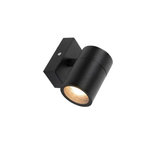 QAZQA Set van 2 buitenwandlamp zwart RVS IP44 - Solo