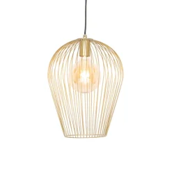 QAZQA Set van 5 design hanglampen goud - Wires
